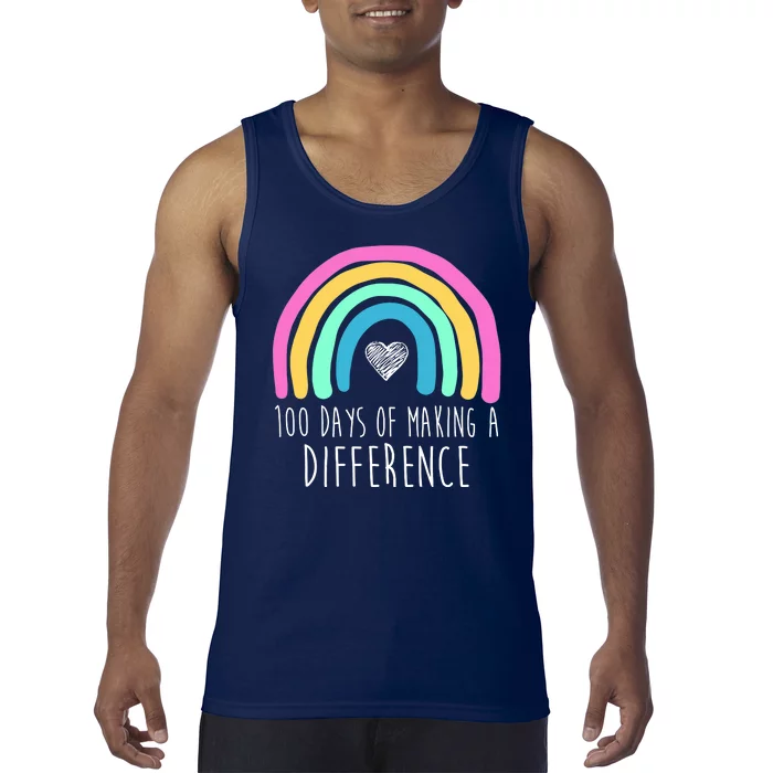 100 Days Of Making A Difference 100th Day Of School Tank Top