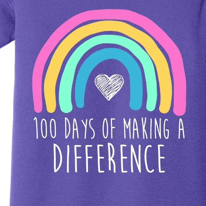 100 Days Of Making A Difference 100th Day Of School Baby Bodysuit