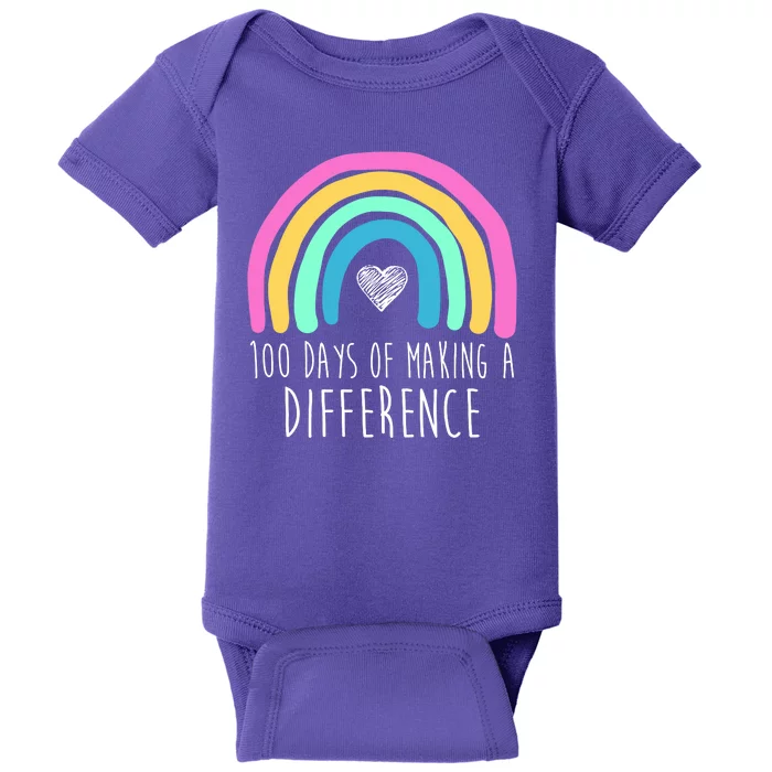 100 Days Of Making A Difference 100th Day Of School Baby Bodysuit