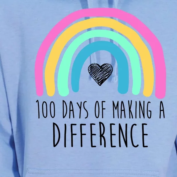 100 Days Of Making A Difference 100th Day Of School Unisex Surf Hoodie