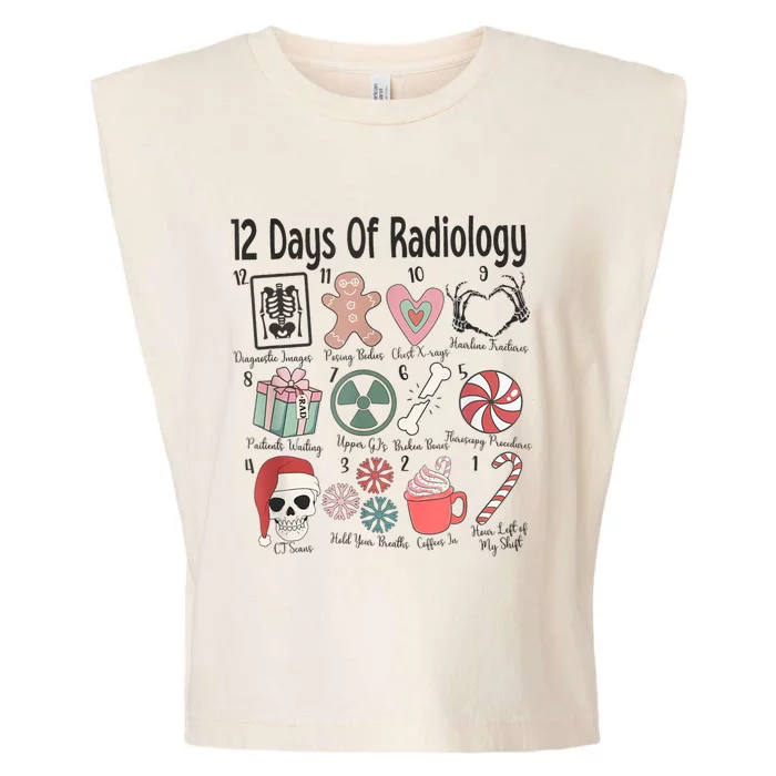 12 Days Of Radiology Christmas Xray Tech Ct Mri Radiology Garment-Dyed Women's Muscle Tee