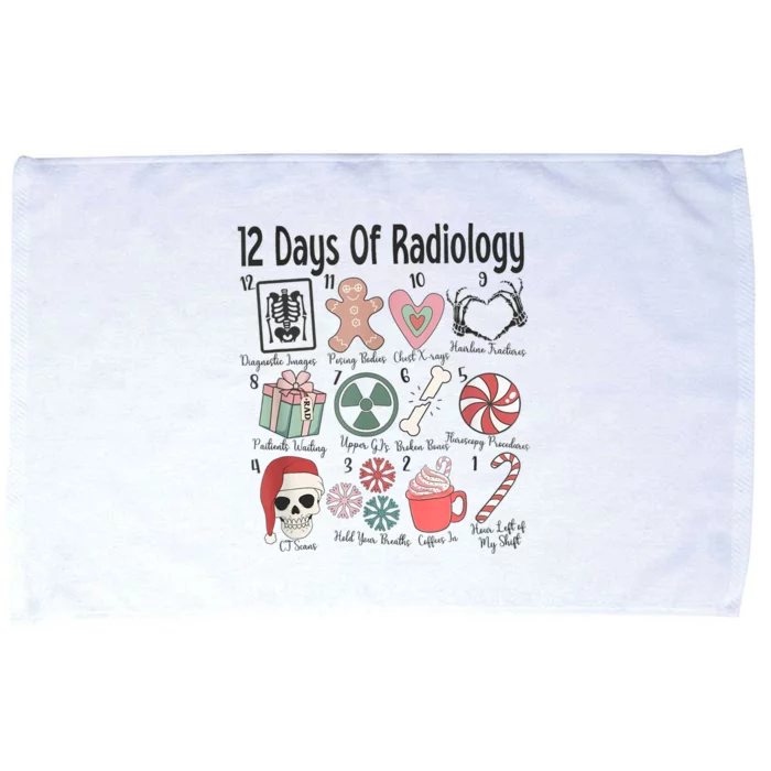 12 Days Of Radiology Christmas Xray Tech Ct Mri Radiology Microfiber Hand Towel