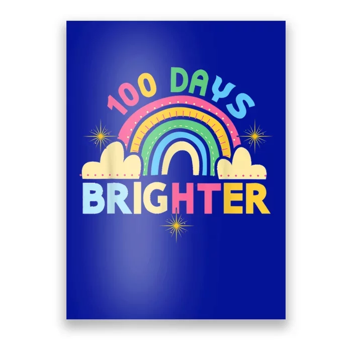 100th Days Of School 100th Day Brighter Happy 100 Days Gift Poster