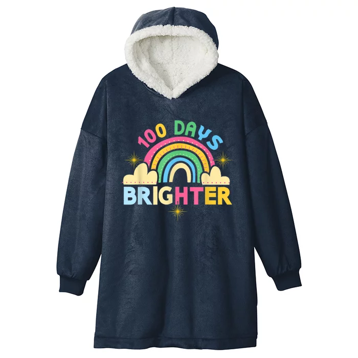 100th Days Of School 100th Day Brighter Happy 100 Days Gift Hooded Wearable Blanket