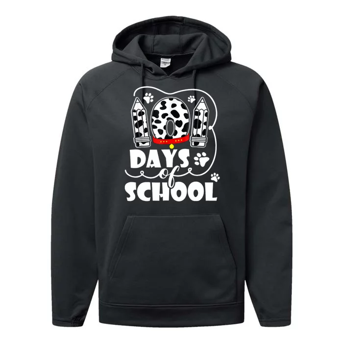 101 Days Of School Dalmatian Logo Performance Fleece Hoodie