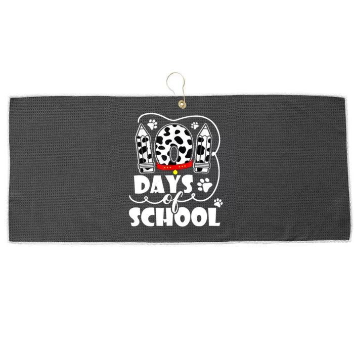 101 Days Of School Dalmatian Logo Large Microfiber Waffle Golf Towel