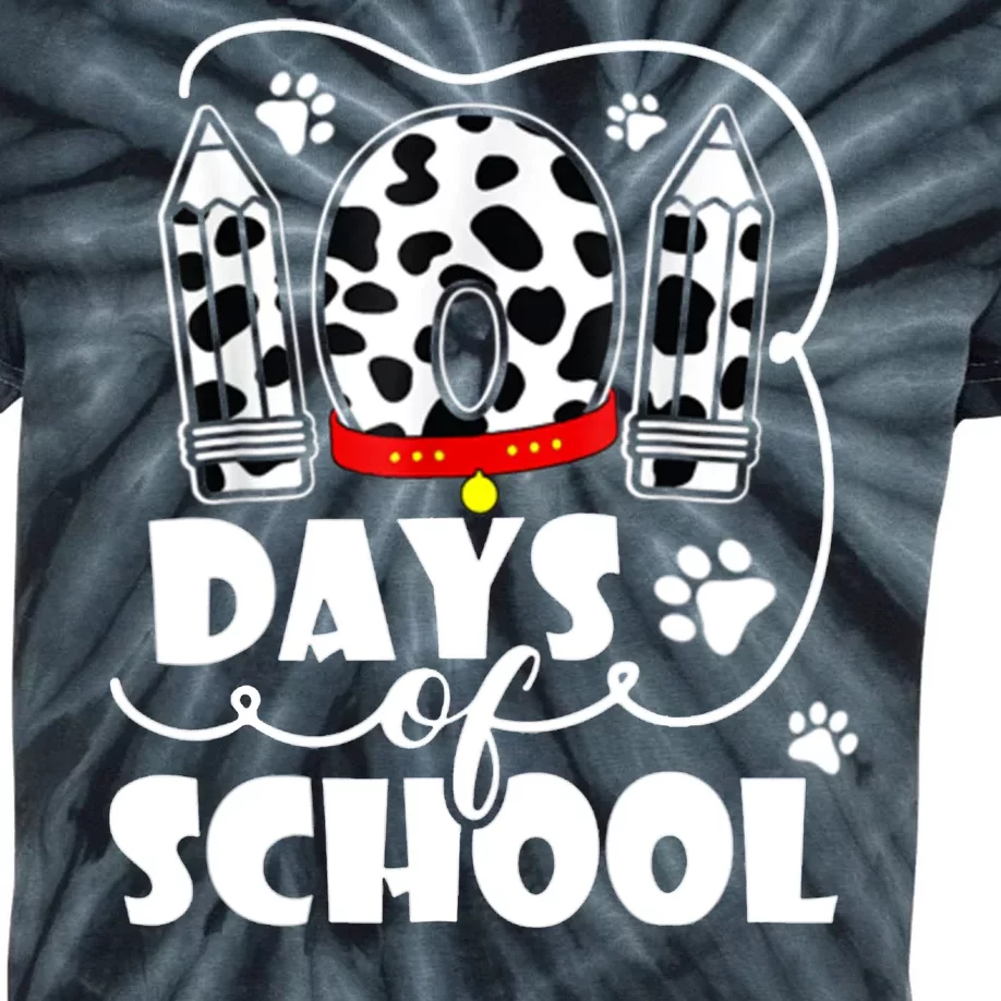 101 Days Of School Dalmatian Logo Kids Tie-Dye T-Shirt