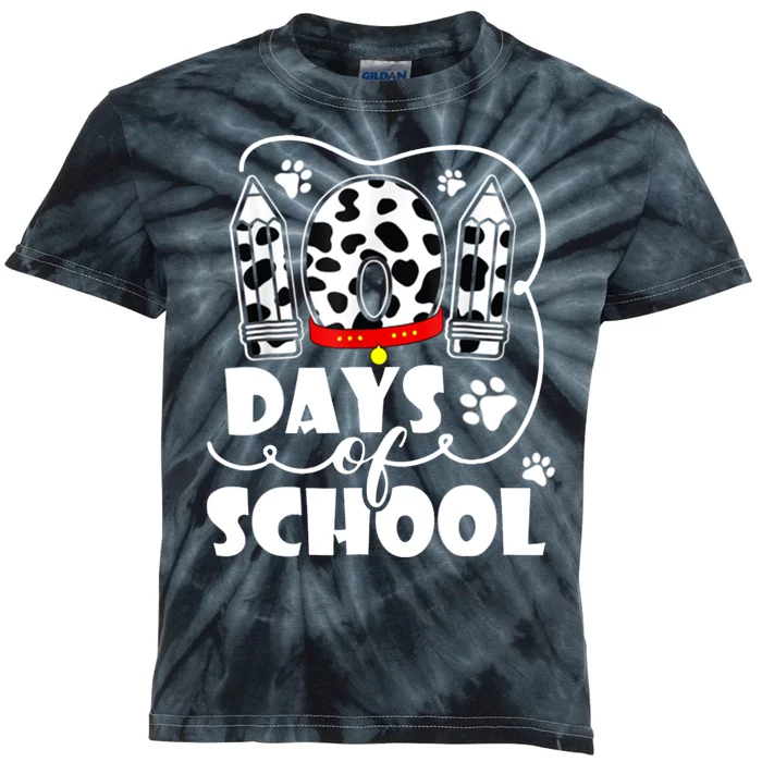 101 Days Of School Dalmatian Logo Kids Tie-Dye T-Shirt