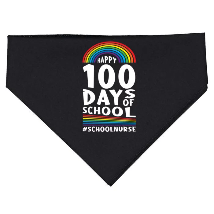 100 Days Of School School Nurse 100th Day Of School Gift USA-Made Doggie Bandana