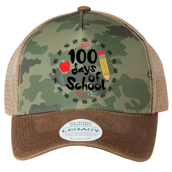 100 Days Of Hearts Celebrate 100th Day Of School Legacy Tie Dye Trucker Hat