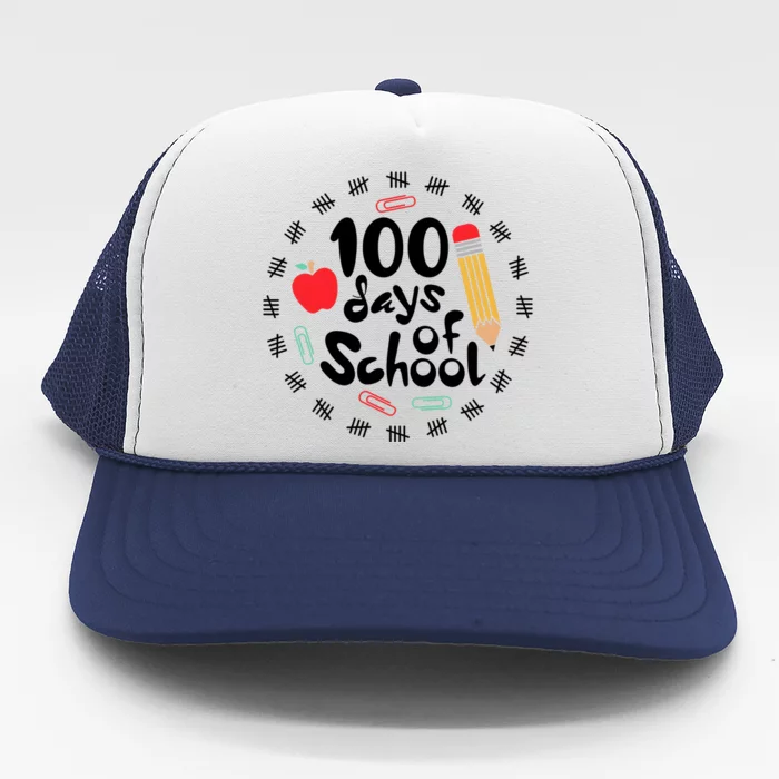 100 Days Of Hearts Celebrate 100th Day Of School Trucker Hat