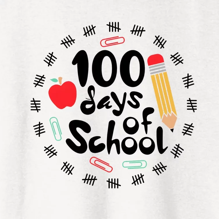 100 Days Of Hearts Celebrate 100th Day Of School Women's Crop Top Tee