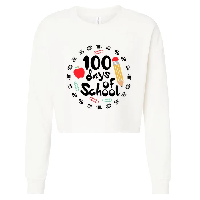 100 Days Of Hearts Celebrate 100th Day Of School Cropped Pullover Crew