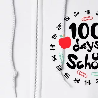 100 Days Of Hearts Celebrate 100th Day Of School Full Zip Hoodie