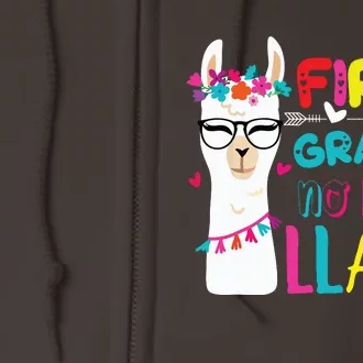 100th Day Of 1st Grade 100 Days Smarter No Prob Llama Full Zip Hoodie