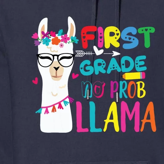 100th Day Of 1st Grade 100 Days Smarter No Prob Llama Premium Hoodie