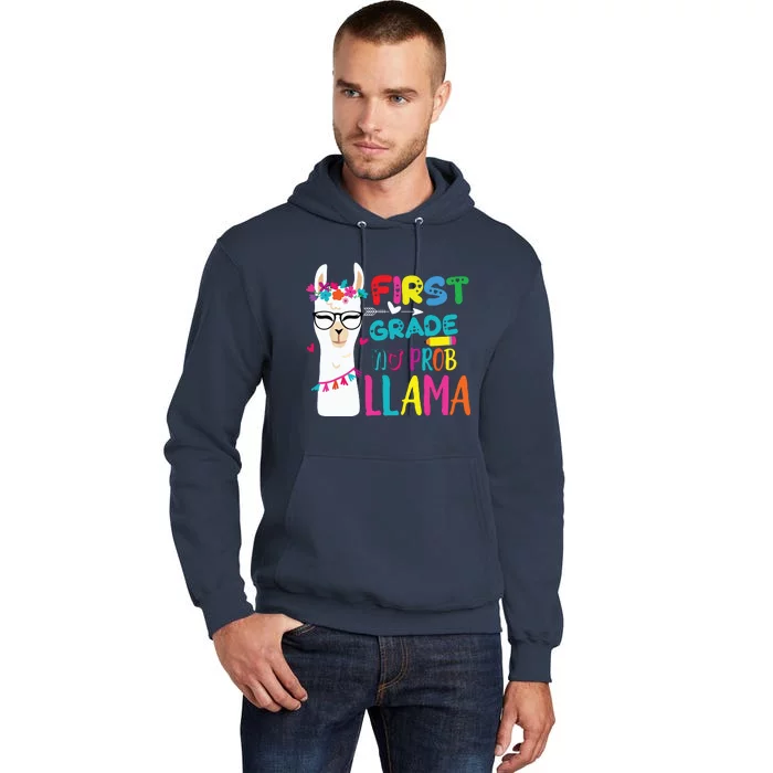 100th Day Of 1st Grade 100 Days Smarter No Prob Llama Tall Hoodie