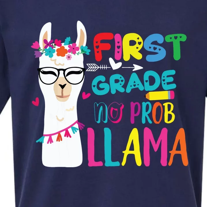 100th Day Of 1st Grade 100 Days Smarter No Prob Llama Sueded Cloud Jersey T-Shirt