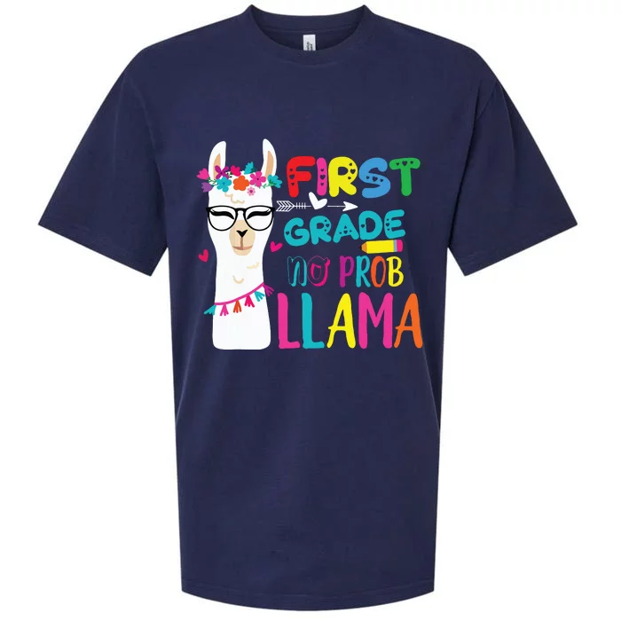 100th Day Of 1st Grade 100 Days Smarter No Prob Llama Sueded Cloud Jersey T-Shirt