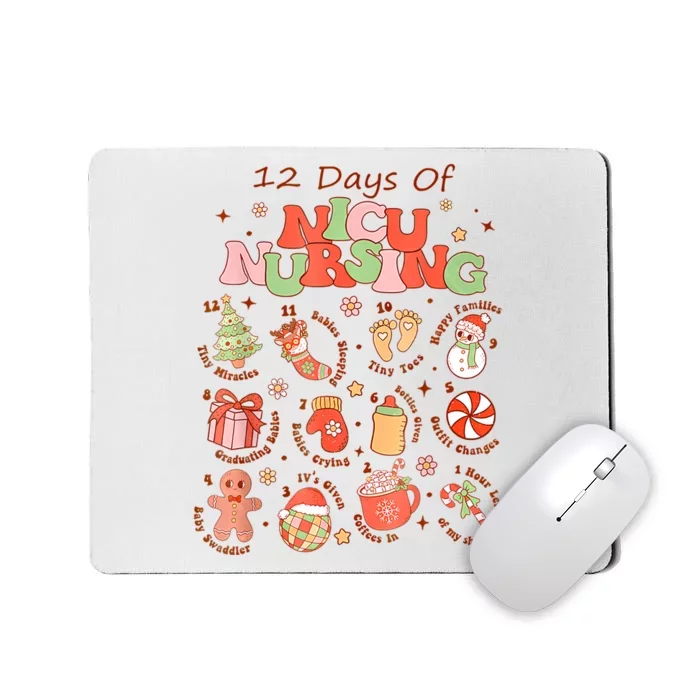 12 Days Of Nicu Unit Nursing Funny Nicu Nurse Christmas Mousepad