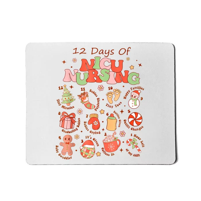 12 Days Of Nicu Unit Nursing Funny Nicu Nurse Christmas Mousepad