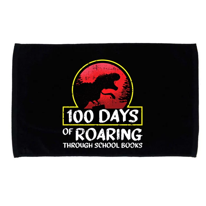 100 Days Of School Tcute Giftrex Roar Books Teacher Student Funny Gift Microfiber Hand Towel