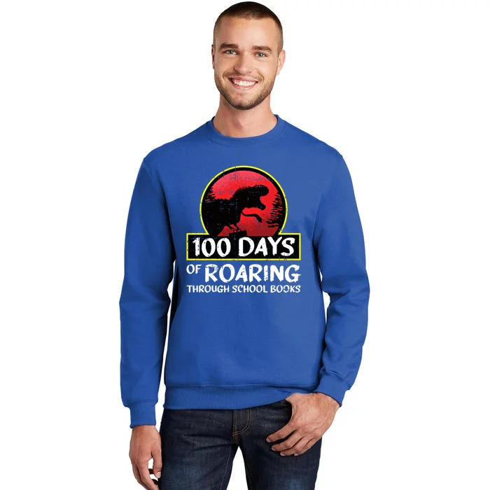 100 Days Of School Tcute Giftrex Roar Books Teacher Student Funny Gift Sweatshirt