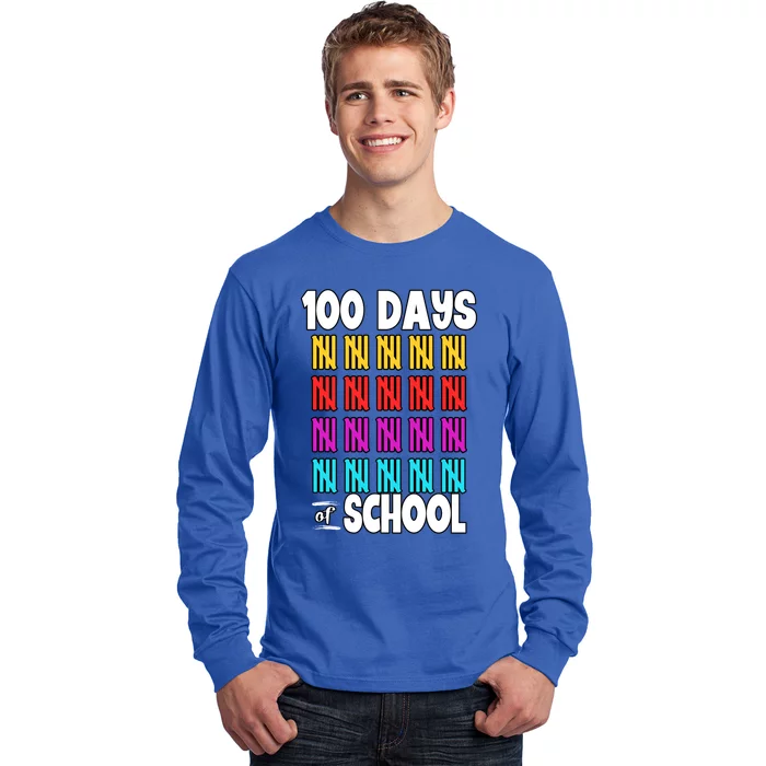 100 Days Of School Costume 100th Day Cool Gift Long Sleeve Shirt