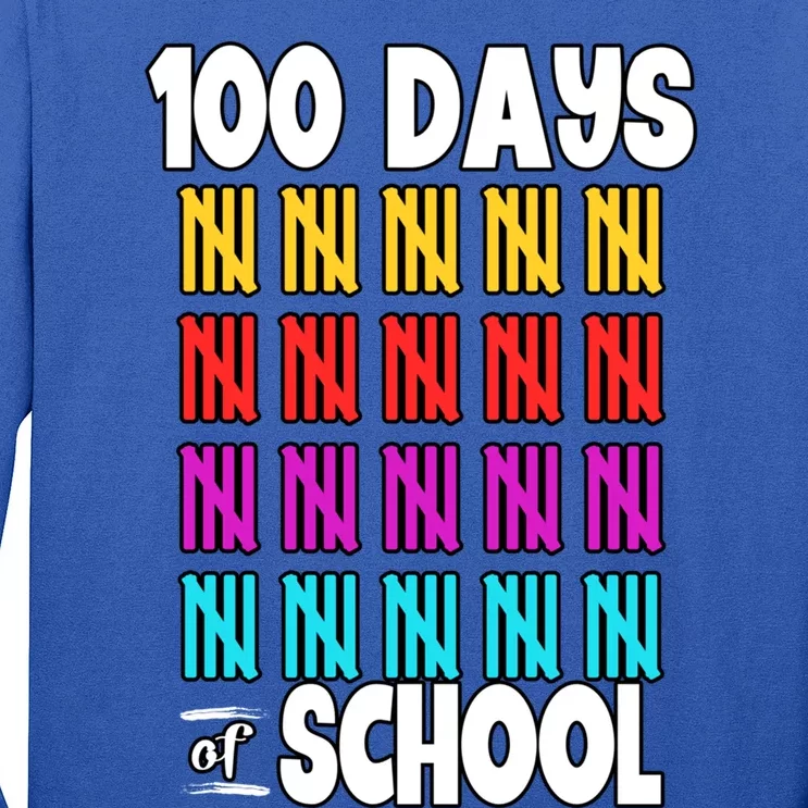 100 Days Of School Costume 100th Day Cool Gift Long Sleeve Shirt