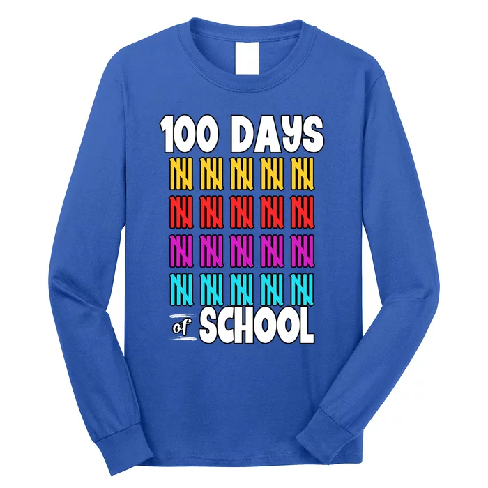 100 Days Of School Costume 100th Day Cool Gift Long Sleeve Shirt