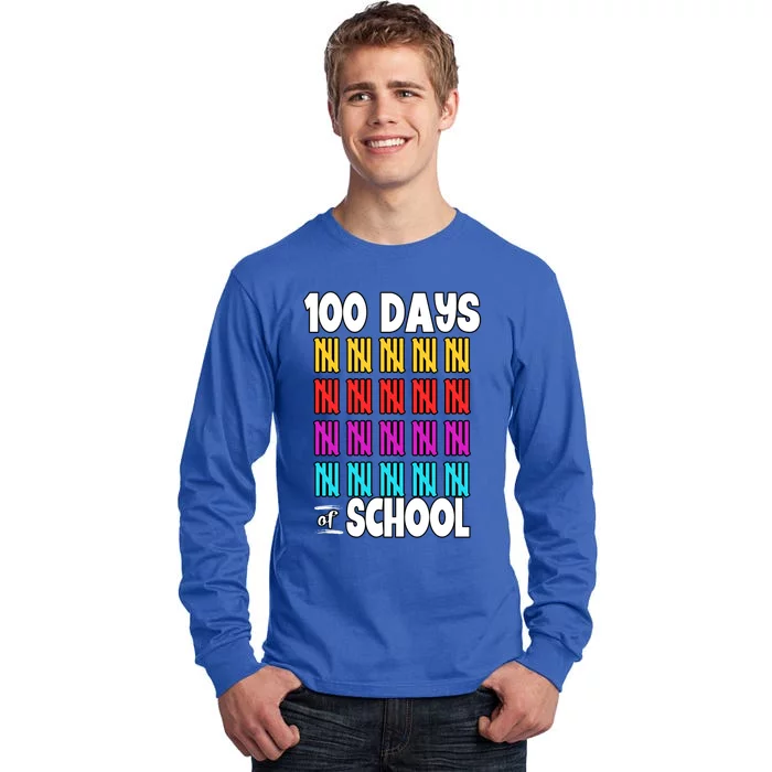 100 Days Of School Costume 100th Day Cool Gift Tall Long Sleeve T-Shirt