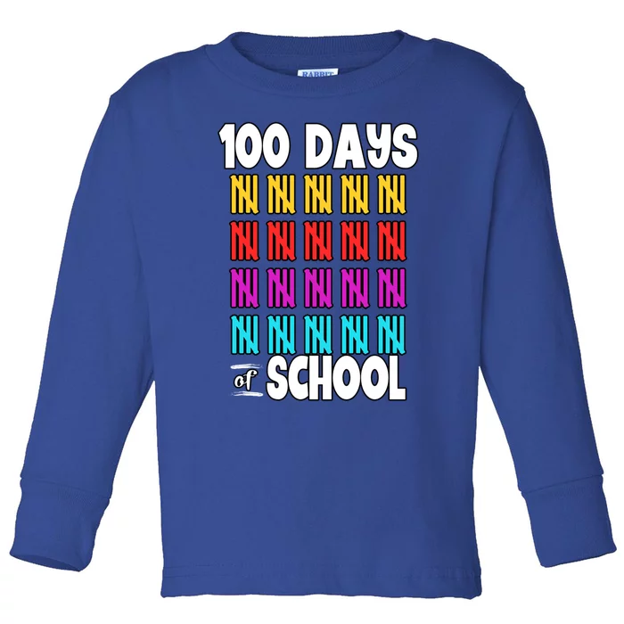 100 Days Of School Costume 100th Day Cool Gift Toddler Long Sleeve Shirt