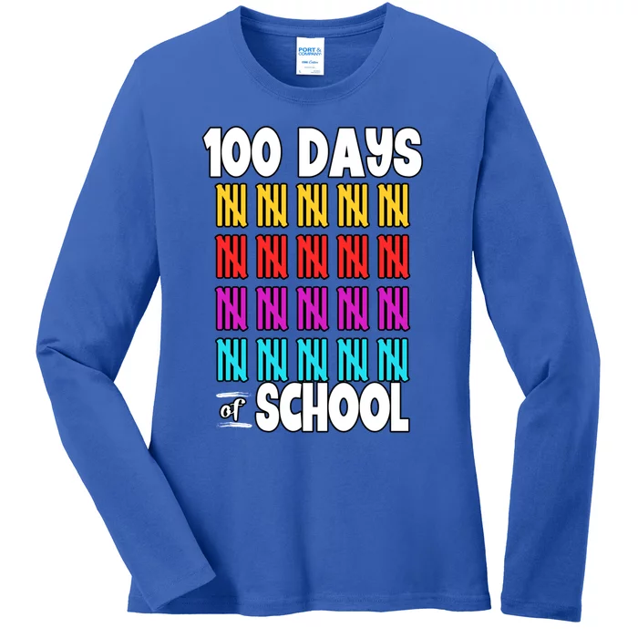 100 Days Of School Costume 100th Day Cool Gift Ladies Long Sleeve Shirt