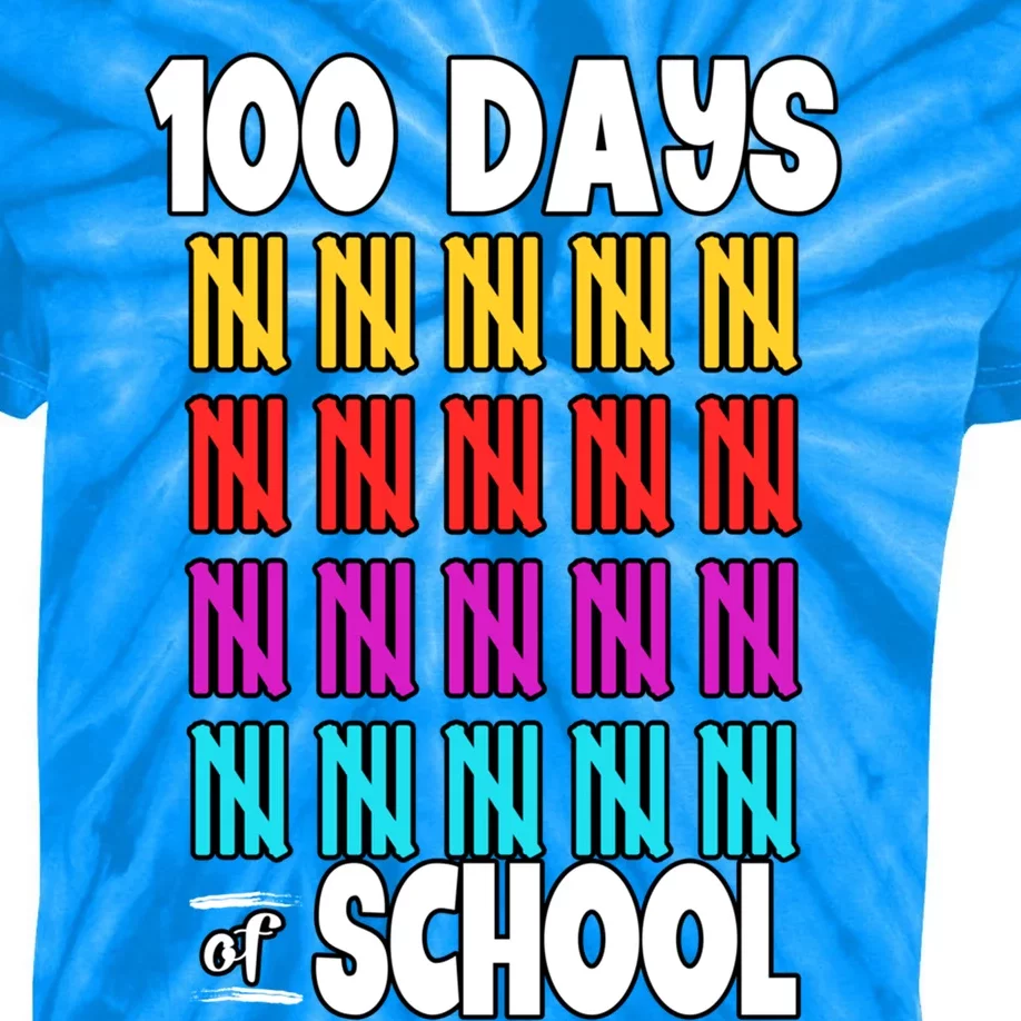 100 Days Of School Costume 100th Day Cool Gift Kids Tie-Dye T-Shirt