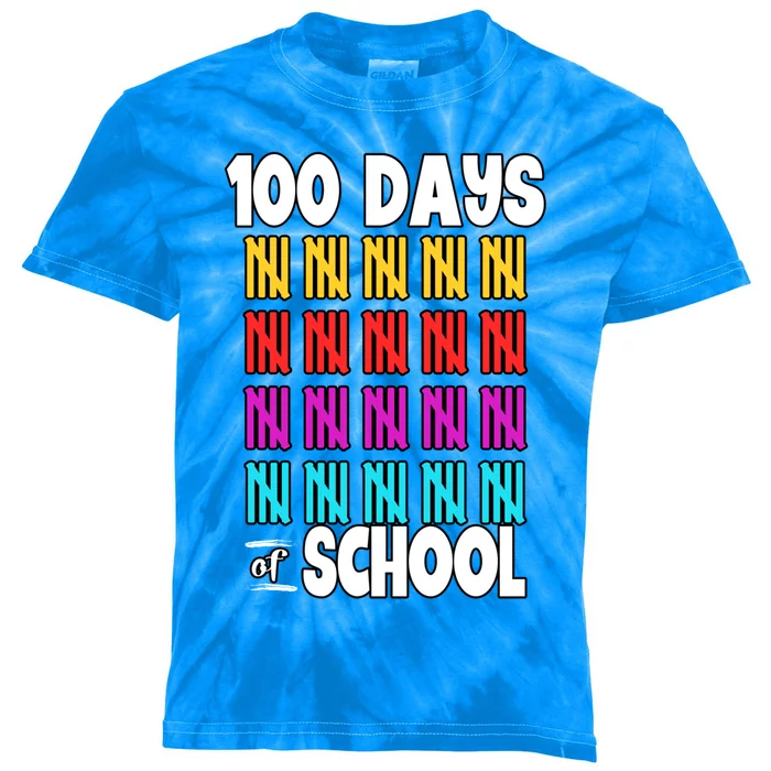 100 Days Of School Costume 100th Day Cool Gift Kids Tie-Dye T-Shirt