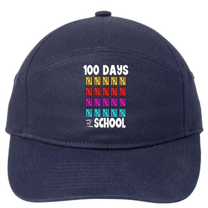 100 Days Of School Costume 100th Day Cool Gift 7-Panel Snapback Hat