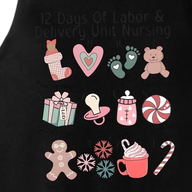 12 Days Of Labor And Delivery Unit Nursing Nurse Christmas Ladies Tri-Blend Wicking Tank