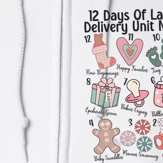 12 Days Of Labor And Delivery Unit Nursing Nurse Christmas Full Zip Hoodie