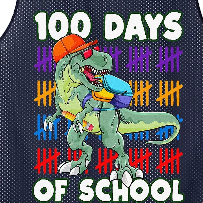 100 Days Of School Teacher Student Dinosaur Mesh Reversible Basketball Jersey Tank