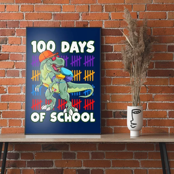 100 Days Of School Teacher Student Dinosaur Poster