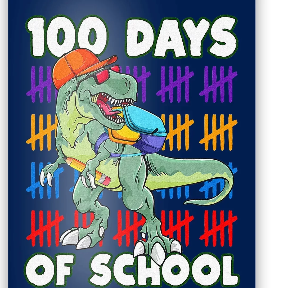 100 Days Of School Teacher Student Dinosaur Poster