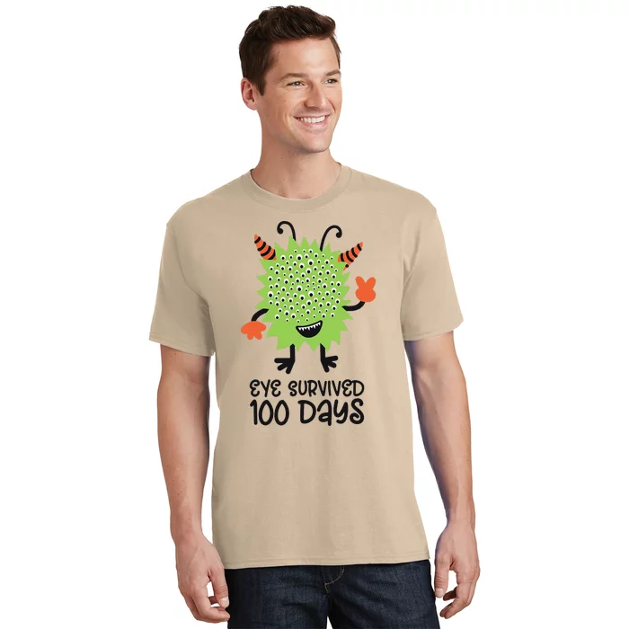 100th Day Of School Monster Eye Survived 100 Days T-Shirt