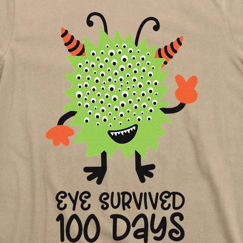 100th Day Of School Monster Eye Survived 100 Days T-Shirt