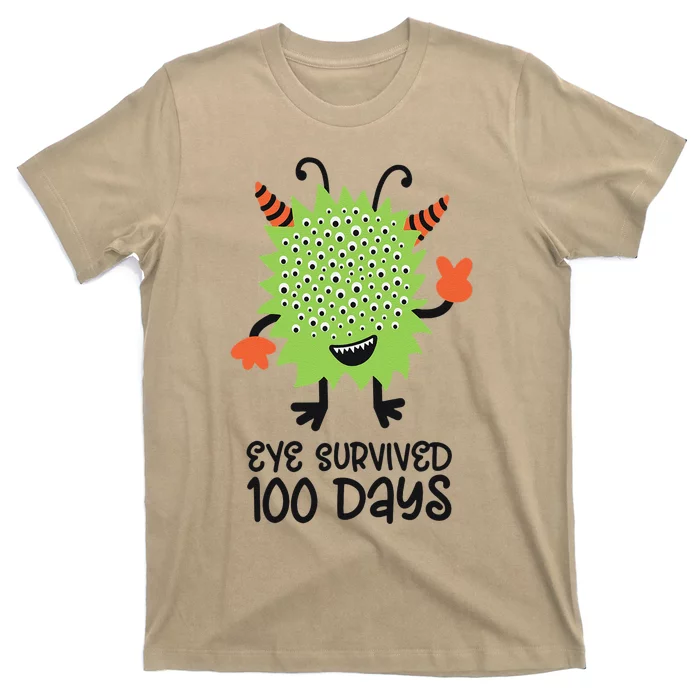 100th Day Of School Monster Eye Survived 100 Days T-Shirt