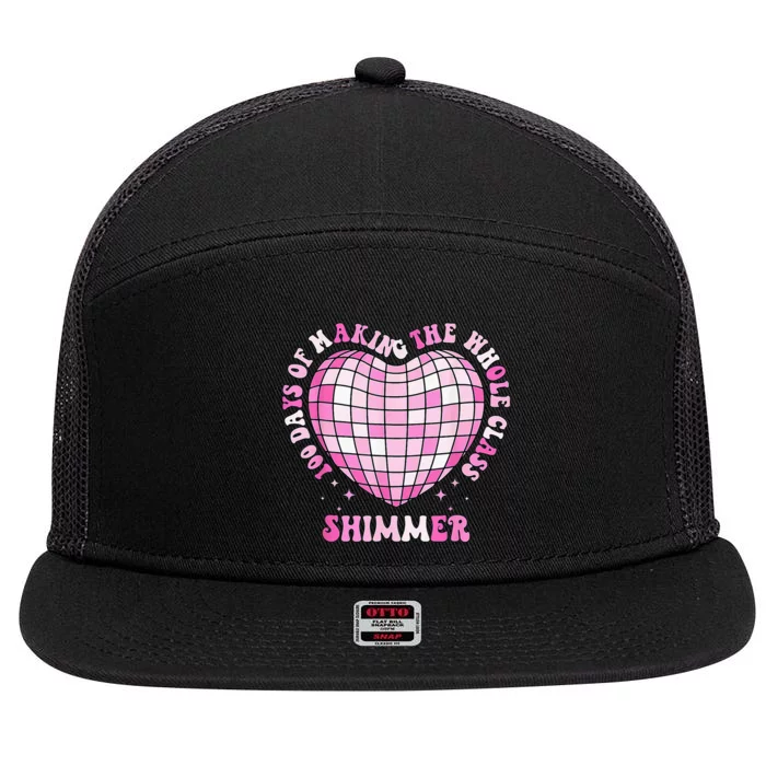 100 Days Of School 100 Days Of Making Whole Class Shimmer 7 Panel Mesh Trucker Snapback Hat