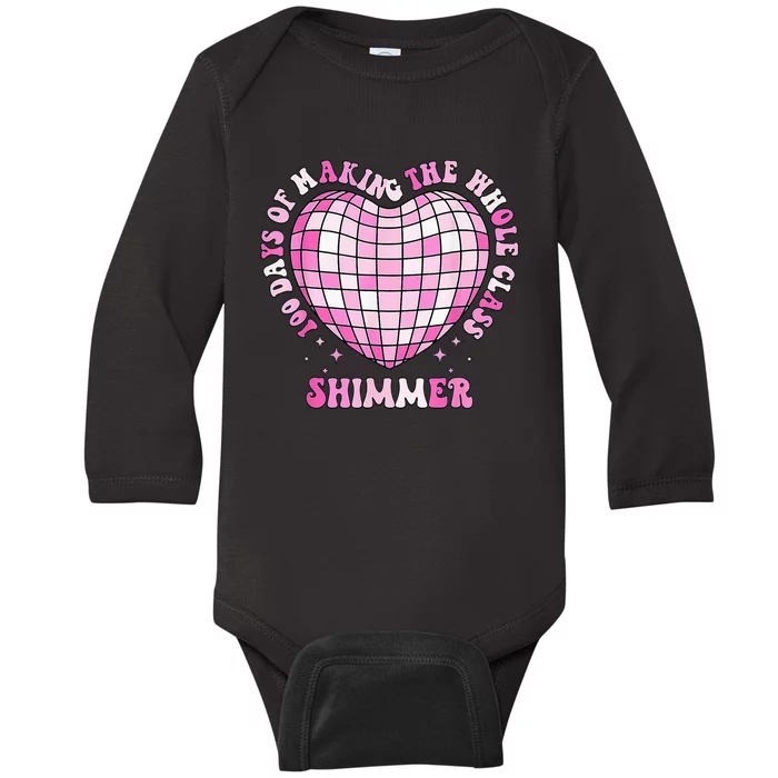 100 Days Of School 100 Days Of Making Whole Class Shimmer Baby Long Sleeve Bodysuit