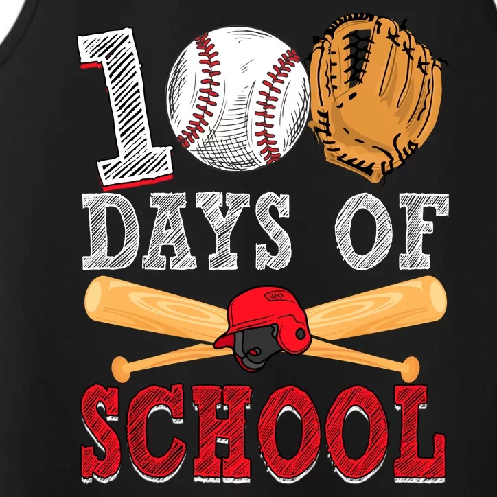 100 Days Of School Baseball Lover Performance Tank