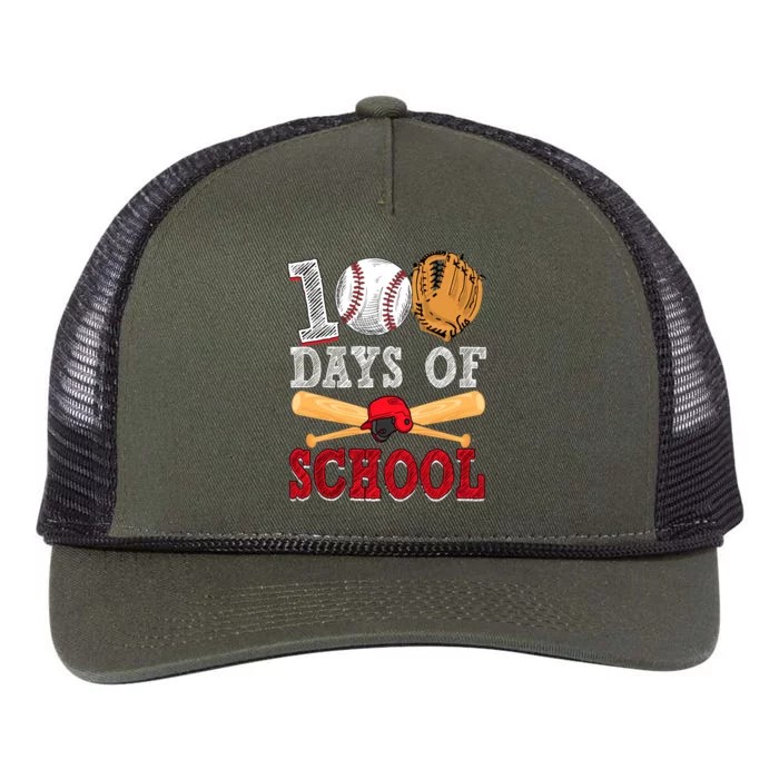 100 Days Of School Baseball Lover Retro Rope Trucker Hat Cap