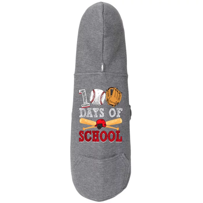 100 Days Of School Baseball Lover Doggie 3-End Fleece Hoodie