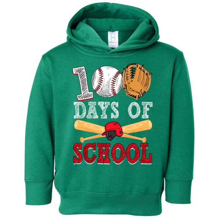 100 Days Of School Baseball Lover Toddler Hoodie